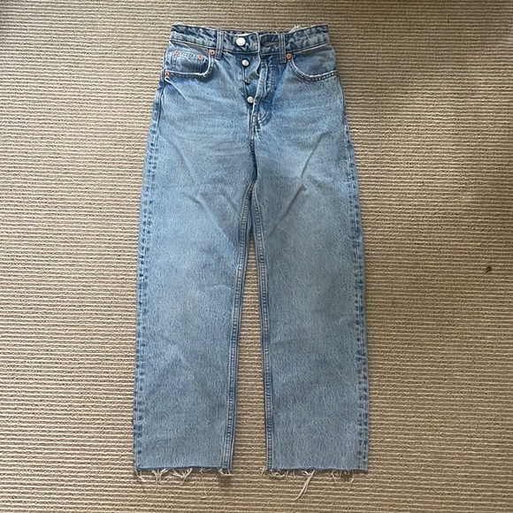 Zara High Rise Straight Leg Jeans - Picture 1 of 4